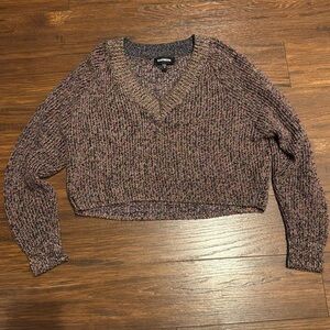 Express Multicolor Crop Sweater, size XS